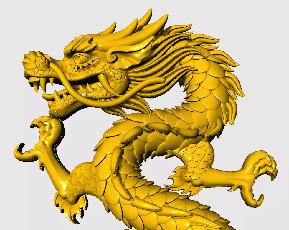 Asia china relief dragon pendant  beautiful   3D print model_0