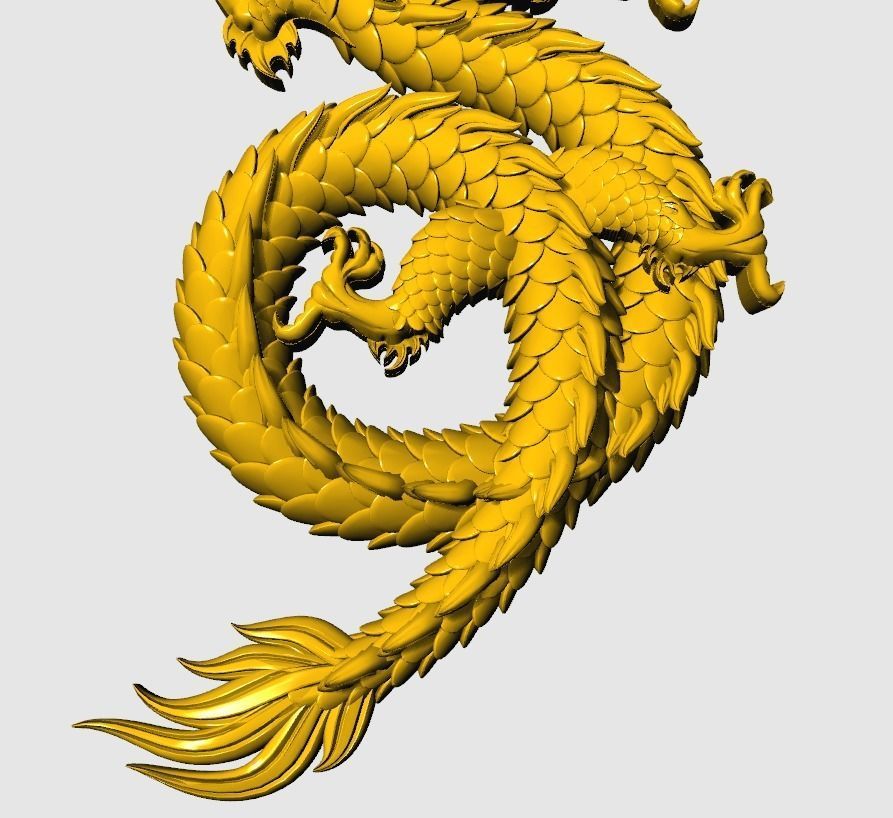 Asia china relief dragon pendant  beautiful   3D print model_7