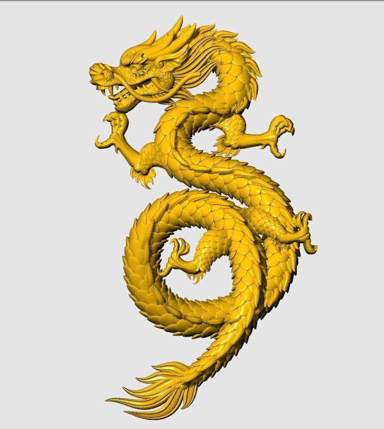 Asia china relief dragon pendant  beautiful   3D print model_1