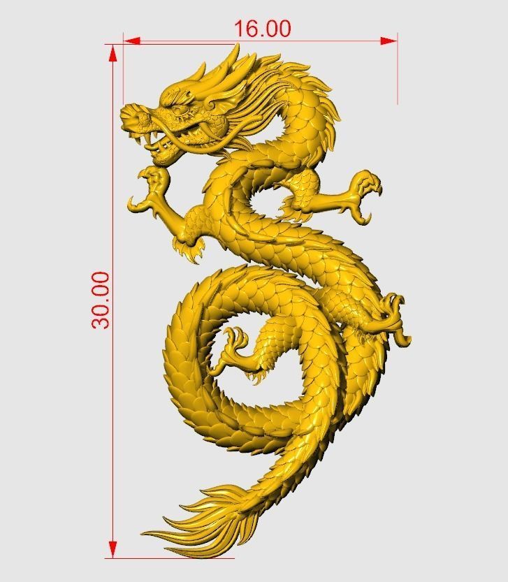 Asia china relief dragon pendant  beautiful   3D print model_2