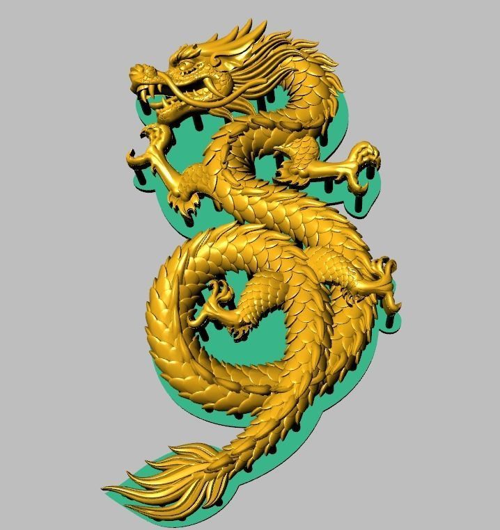 Asia china relief dragon pendant  beautiful   3D print model_8