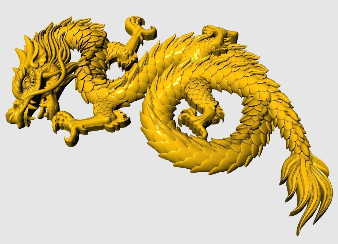 Asia china relief dragon pendant  beautiful   3D print model_5