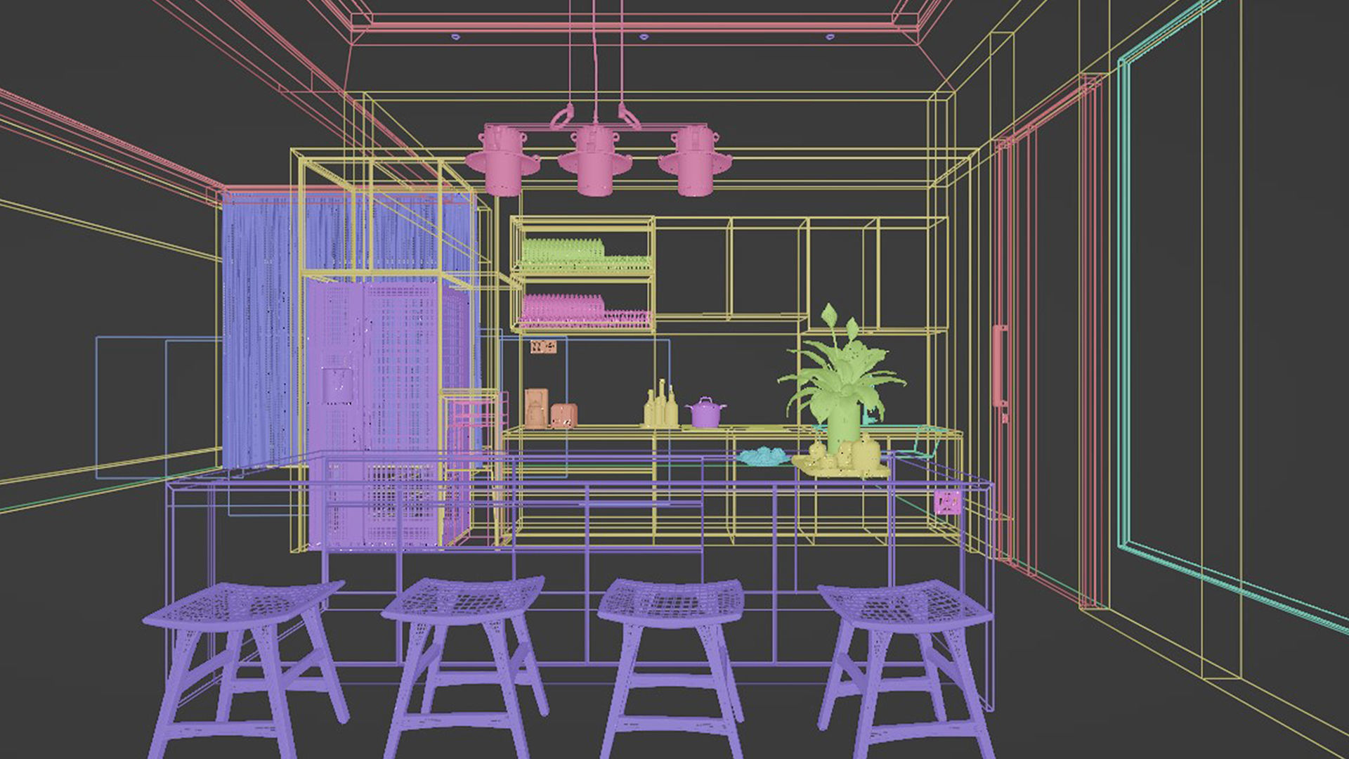 Kitchen Contemporer Style Blender - Fbx - Obj 3D model_7