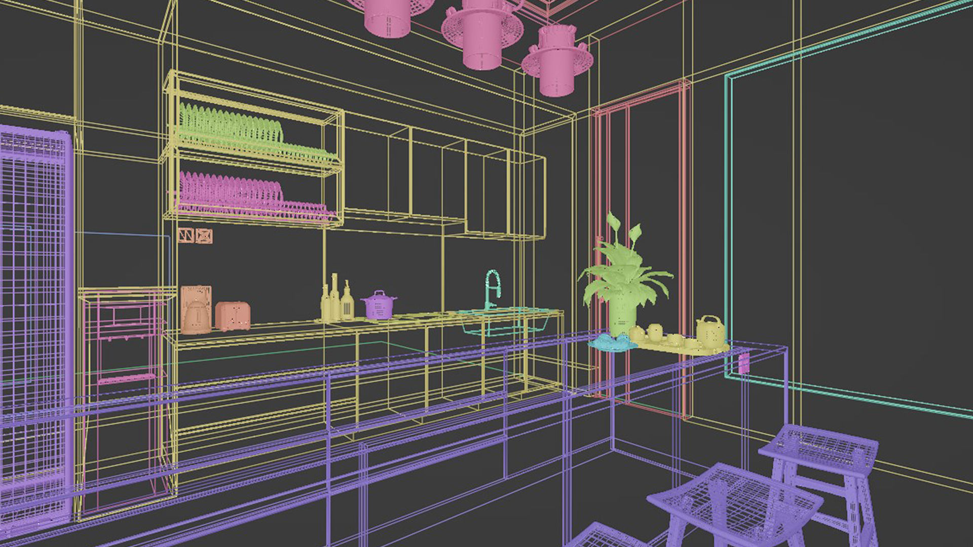 Kitchen Contemporer Style Blender - Fbx - Obj 3D model_5