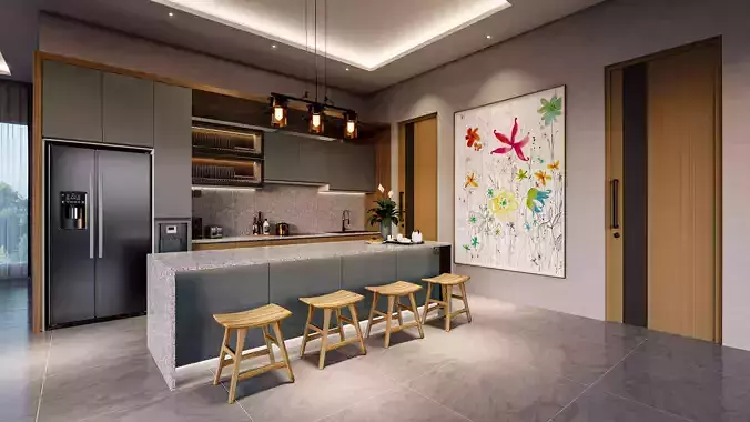 Kitchen Contemporer Style Blender - Fbx - Obj 3D model