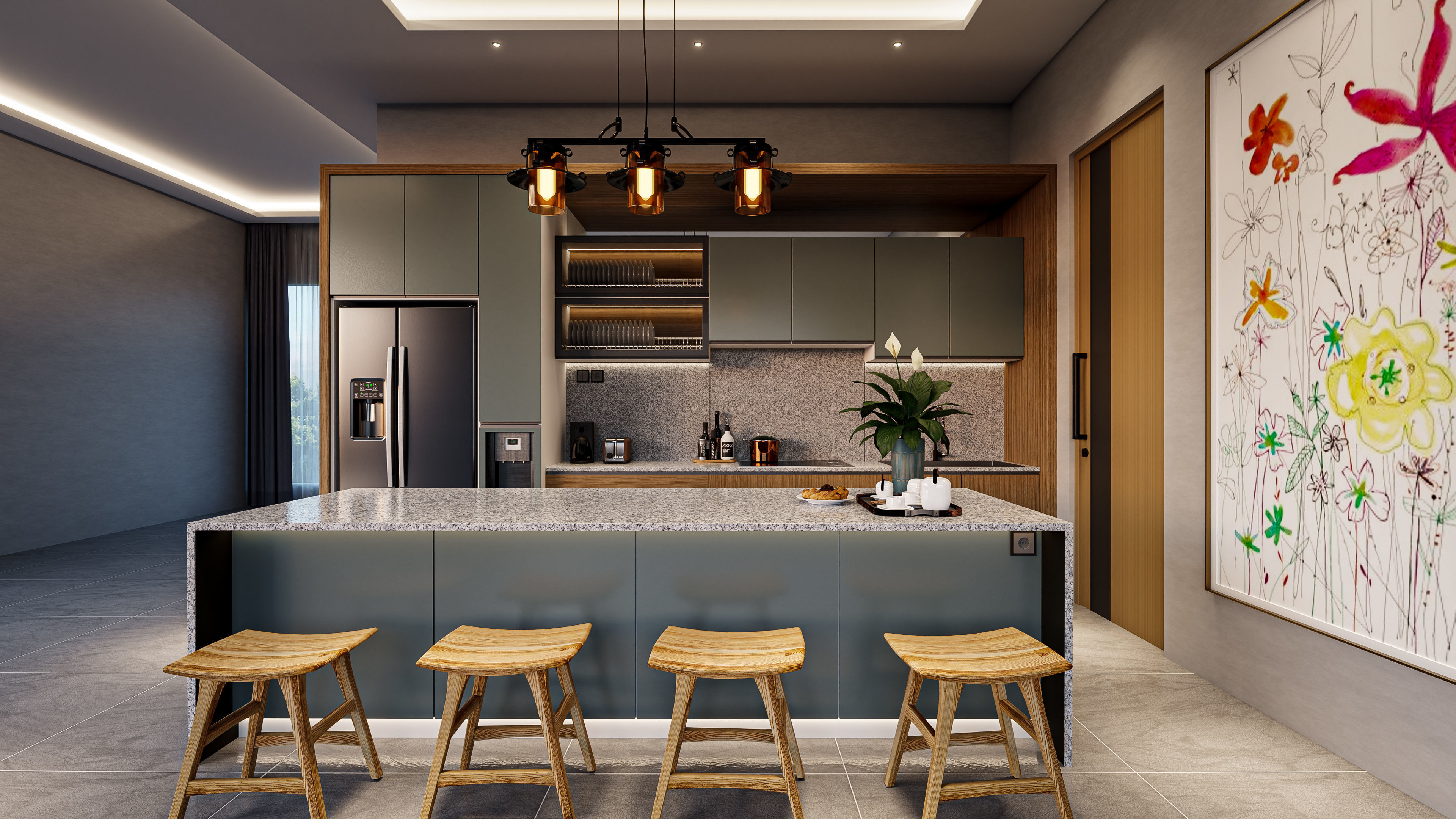 Kitchen Contemporer Style Blender - Fbx - Obj 3D model_3