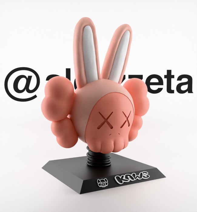 Kaws Bust Accomplice Rabbit Bunny Textured Low-poly 3D model_34