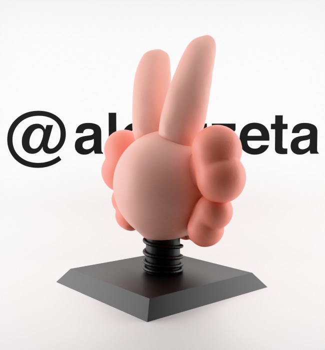 Kaws Bust Accomplice Rabbit Bunny Textured Low-poly 3D model_24