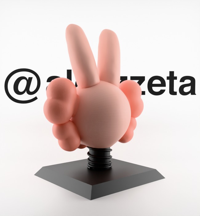 Kaws Bust Accomplice Rabbit Bunny Textured Low-poly 3D model_15