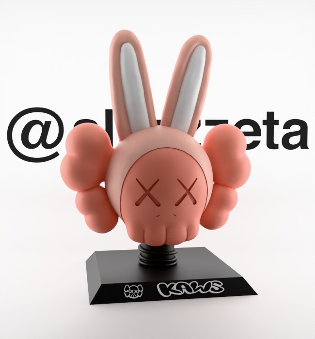 Kaws Bust Accomplice Rabbit Bunny Textured Low-poly 3D model_36