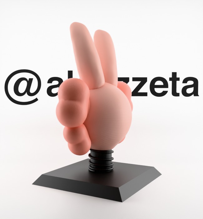 Kaws Bust Accomplice Rabbit Bunny Textured Low-poly 3D model_13