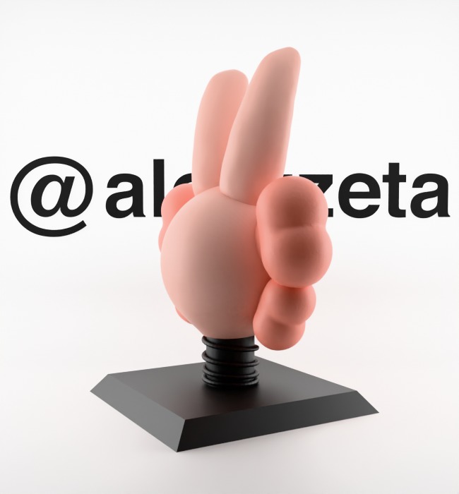 Kaws Bust Accomplice Rabbit Bunny Textured Low-poly 3D model_25