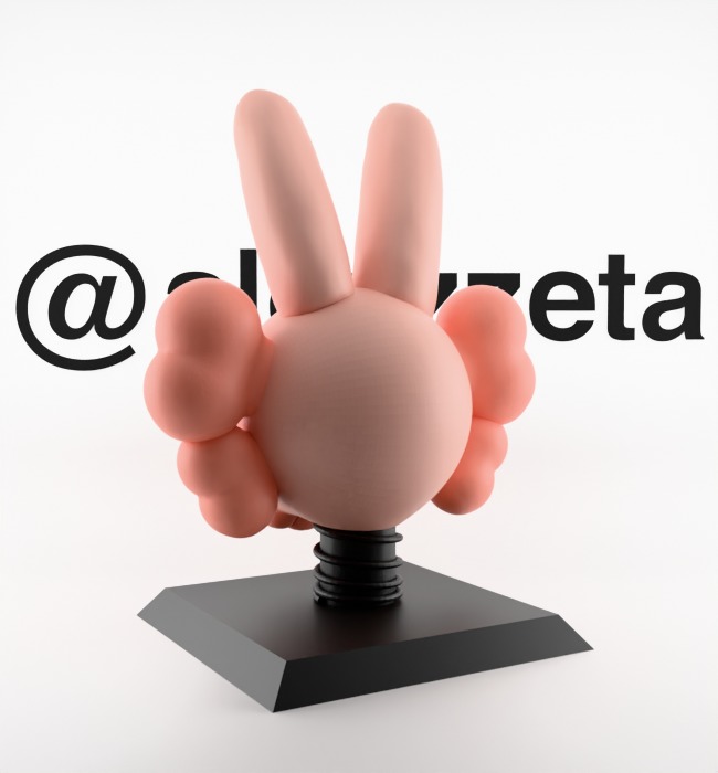Kaws Bust Accomplice Rabbit Bunny Textured Low-poly 3D model_16