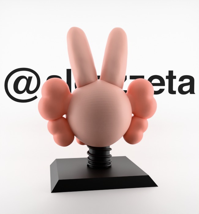Kaws Bust Accomplice Rabbit Bunny Textured Low-poly 3D model_18