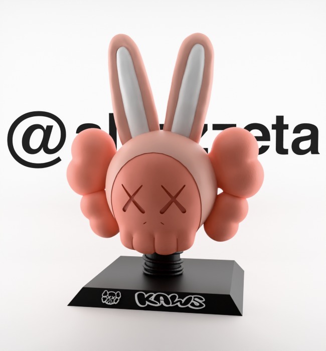 Kaws Bust Accomplice Rabbit Bunny Textured Low-poly 3D model_2