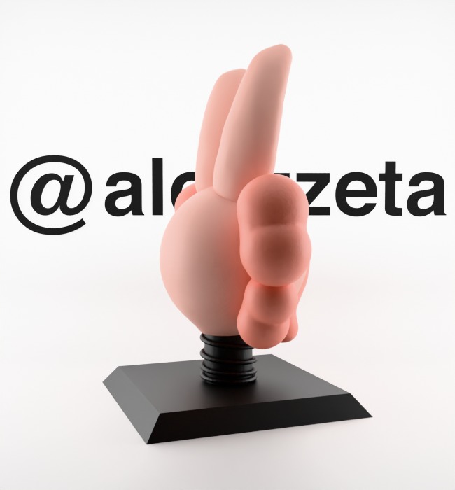 Kaws Bust Accomplice Rabbit Bunny Textured Low-poly 3D model_26