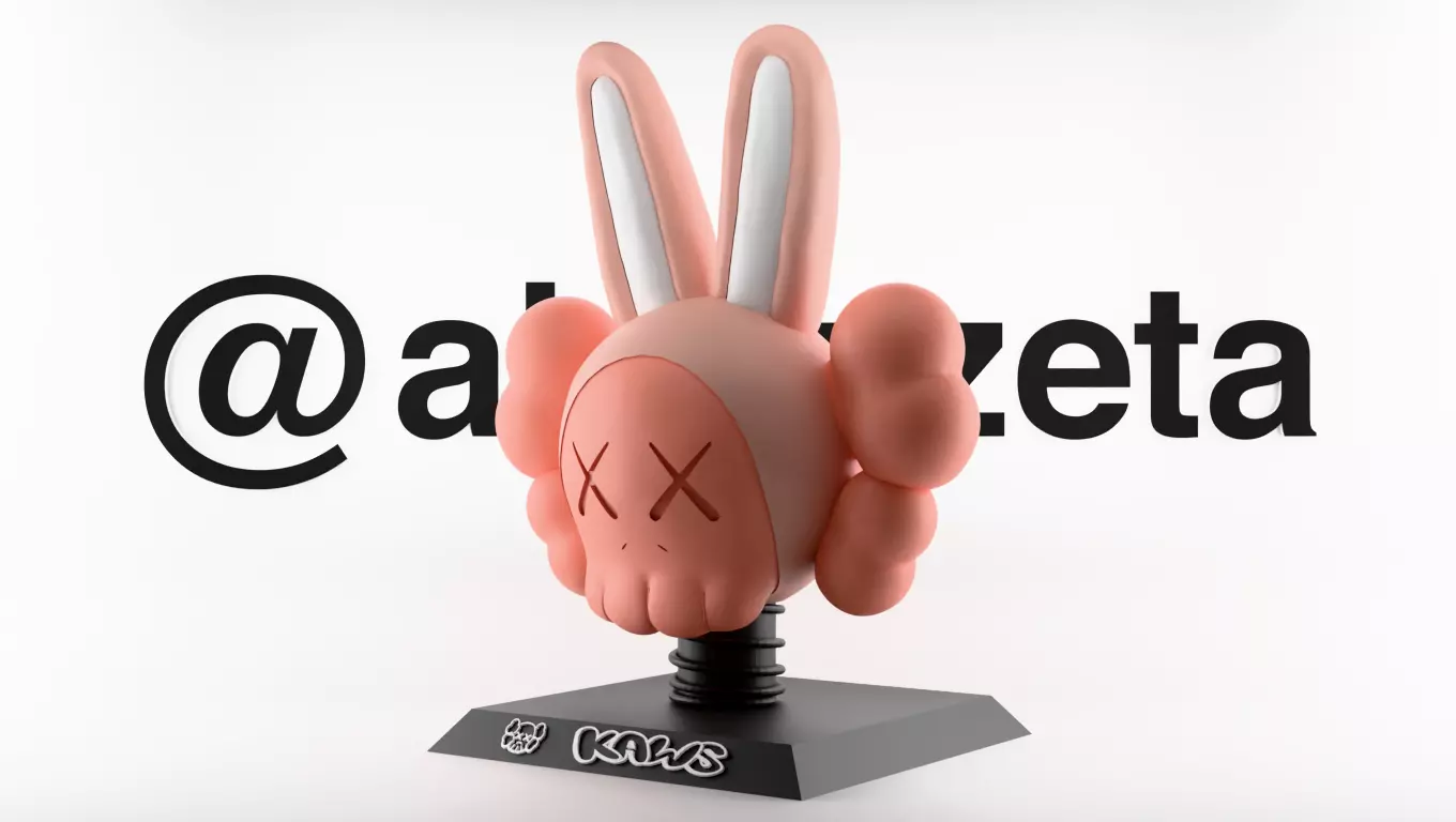 Kaws Bust Accomplice Rabbit Bunny Textured Low-poly 3D model_0