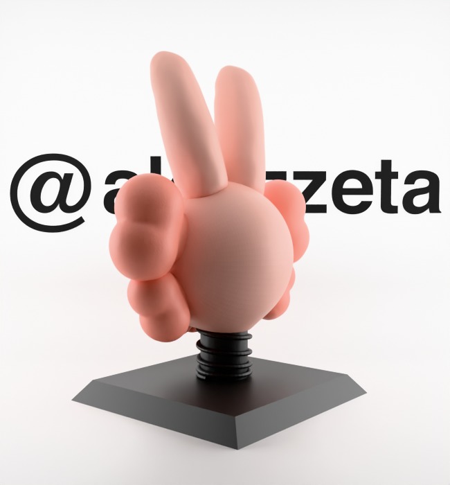 Kaws Bust Accomplice Rabbit Bunny Textured Low-poly 3D model_14