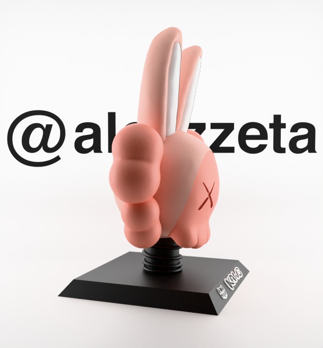 Kaws Bust Accomplice Rabbit Bunny Textured Low-poly 3D model_30
