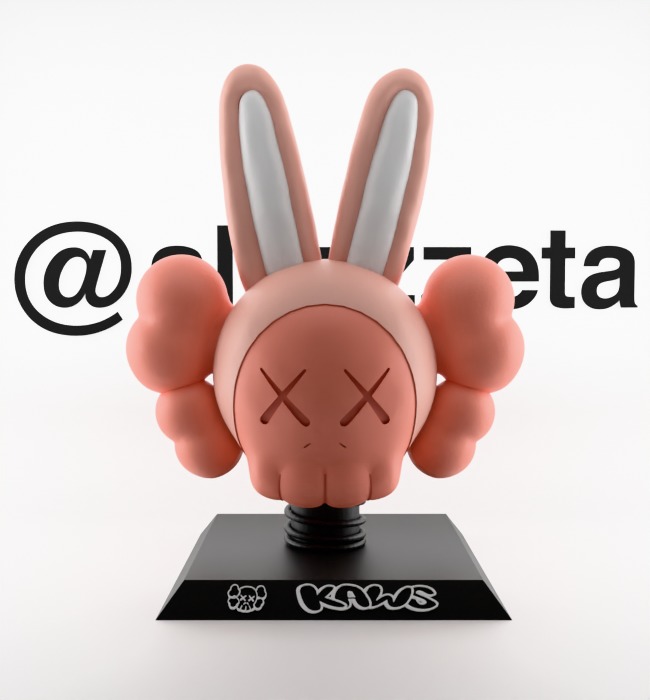 Kaws Bust Accomplice Rabbit Bunny Textured Low-poly 3D model_1