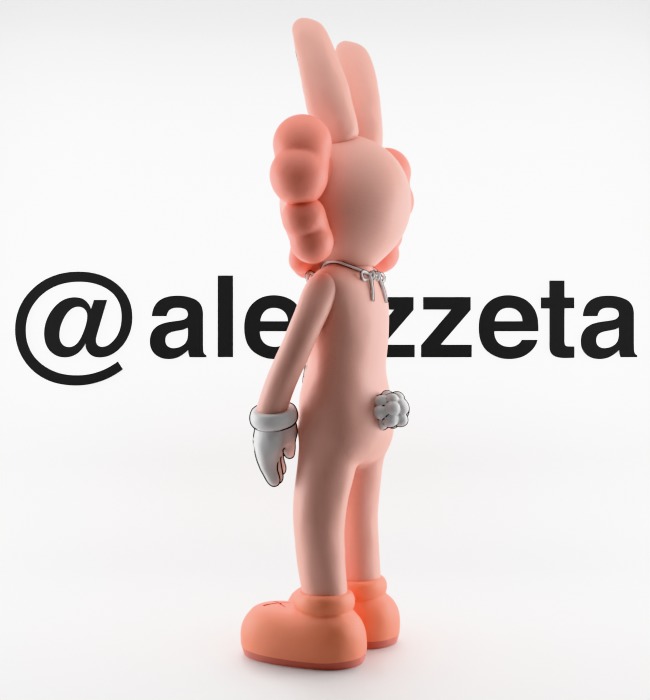 Kaws Accomplice x Bust Accomplice Textured Low-poly 3D model_7