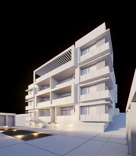 Apartments Building 3D model 3
