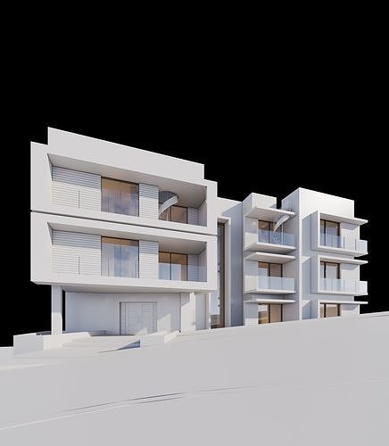 Apartments Building 3D model 5