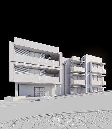 Apartments Building 3D model 6
