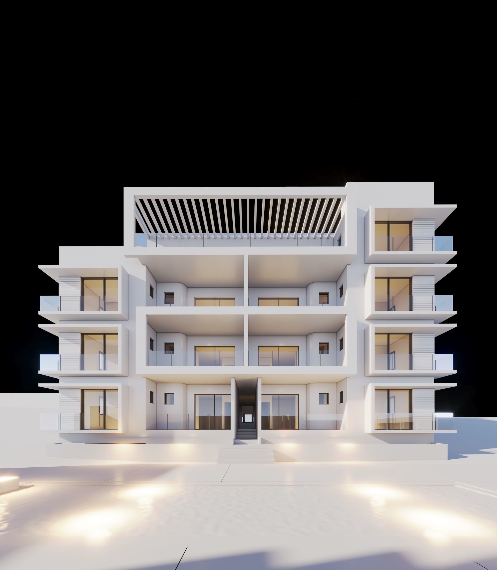 Apartments Building 3D model_7