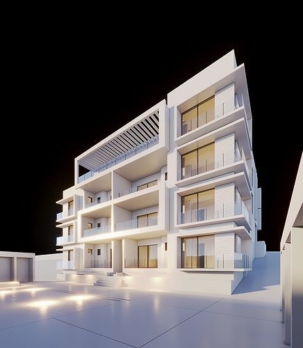 Apartments Building 3D model 2