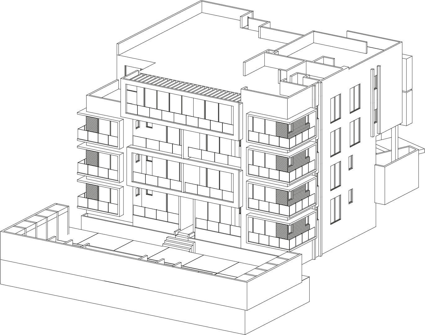 Apartments Building 3D model_9