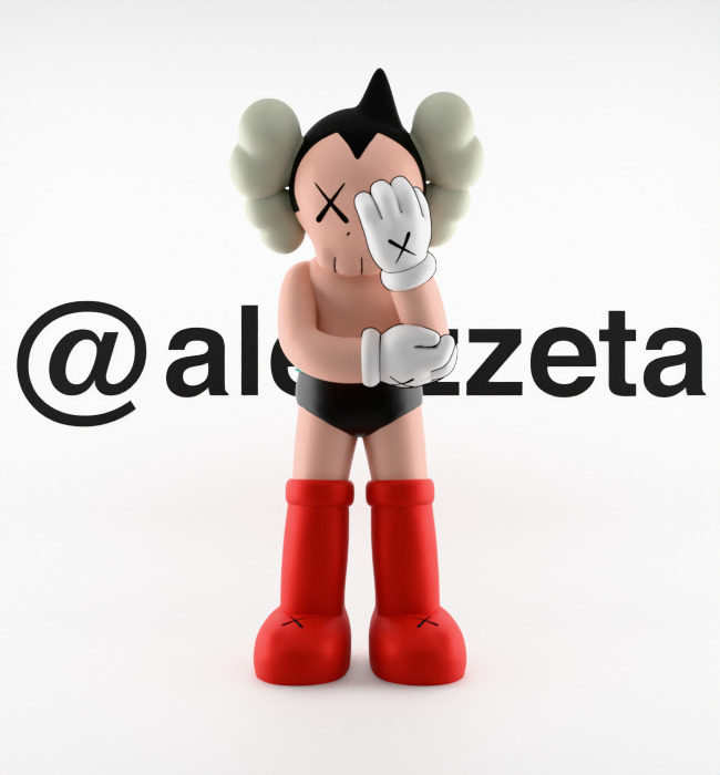 Kaws Astroboy Textured Low-poly 3D model_1
