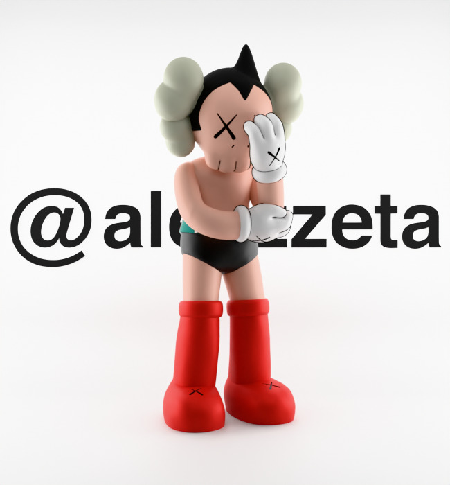 Kaws Astroboy Textured Low-poly 3D model_35