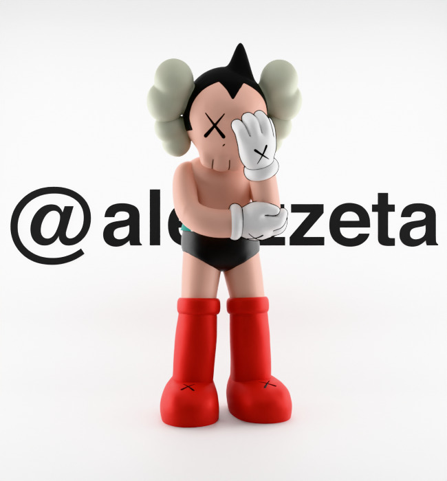 Kaws Astroboy Textured Low-poly 3D model_36