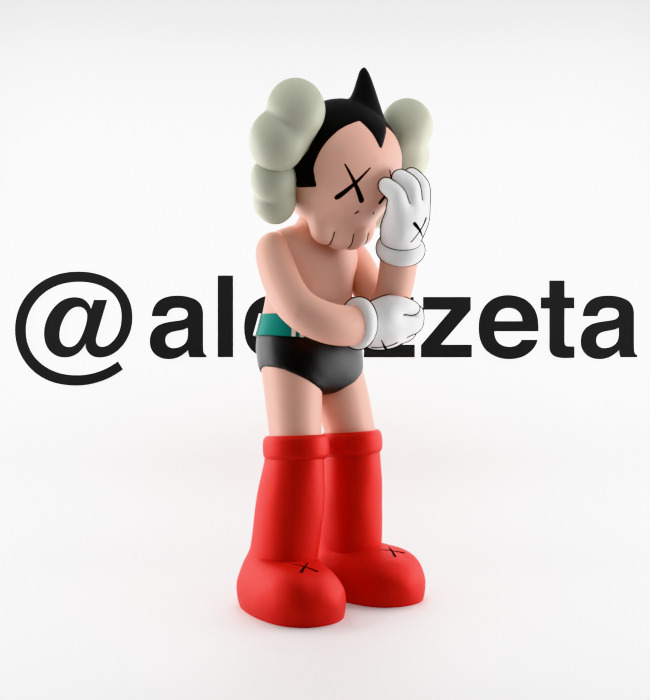 Kaws Astroboy Textured Low-poly 3D model_33