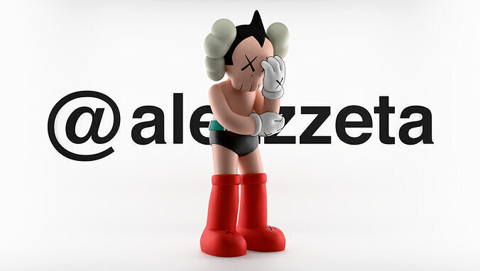 Kaws Astroboy Textured Low-poly 3D model