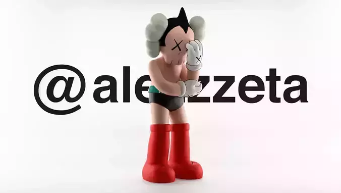 Kaws Astroboy Textured Low-poly 3D model