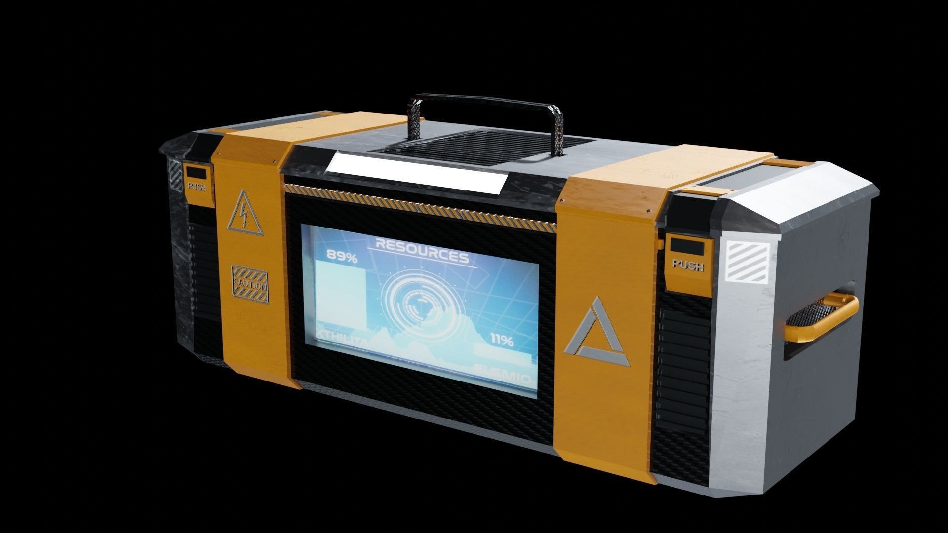 containers pack low poly scifi Low-poly 3D model_3