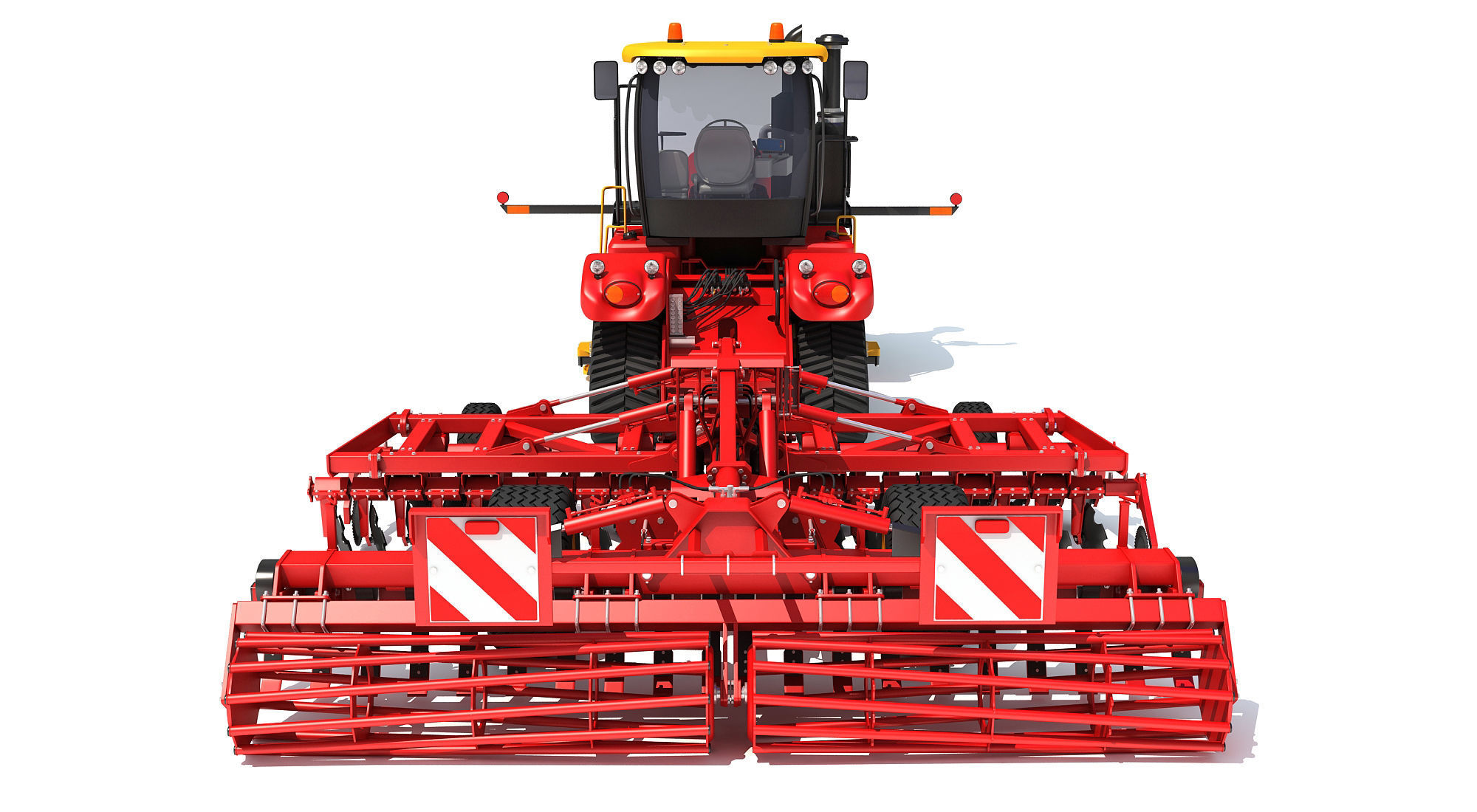 Tractor with Trailed Disc Harrow 3D model_7