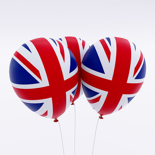 United Kingdom country balloon 3d model  Low-poly 3D model