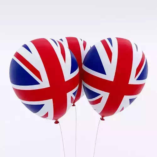 United Kingdom country balloon 3d model  Low-poly 3D model