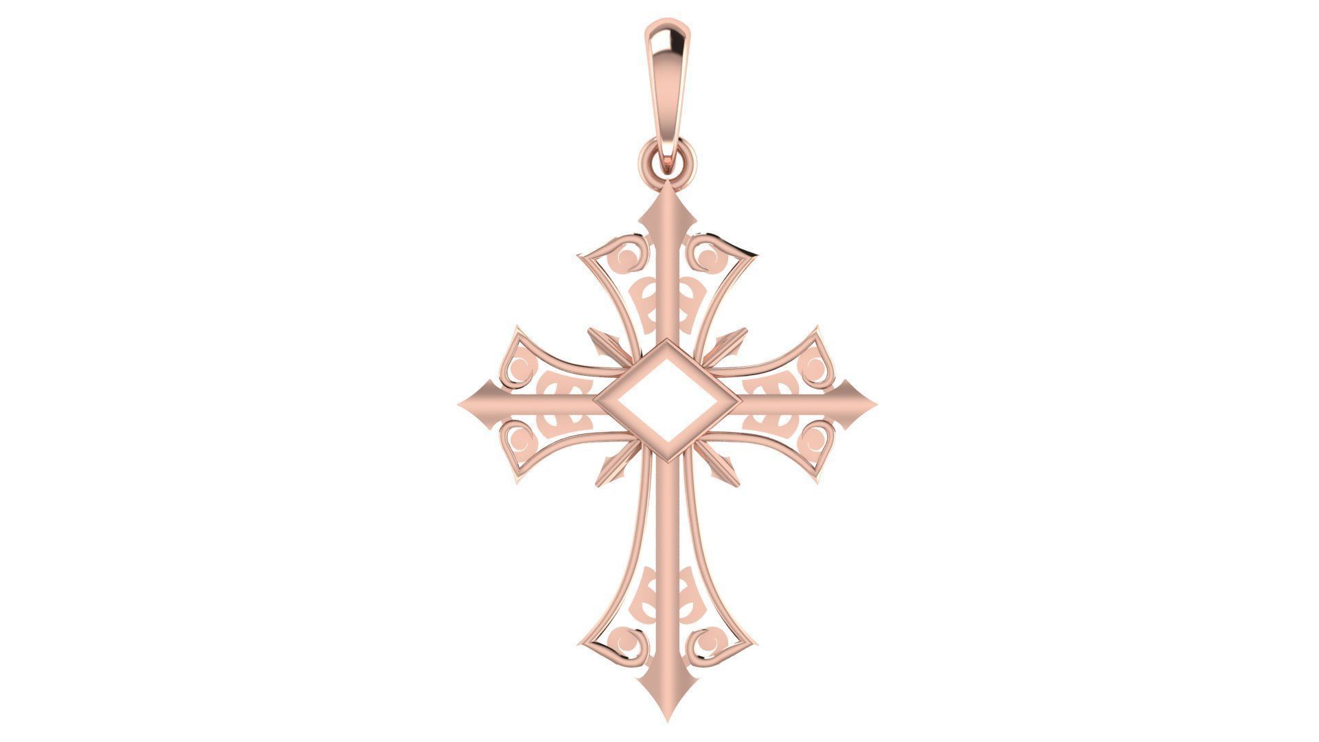 CROSS PENDANT CR117 3D print model_3