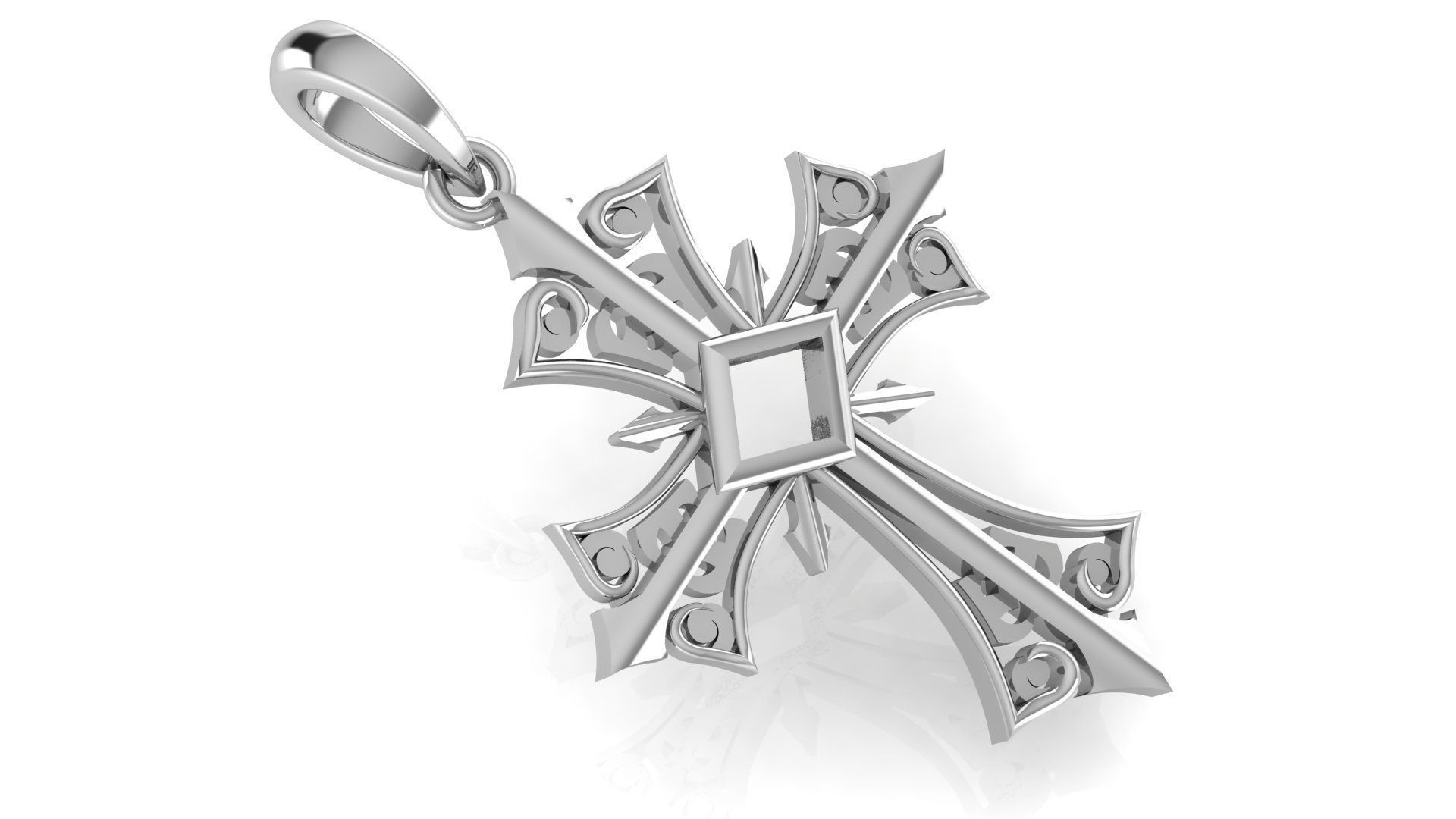 CROSS PENDANT CR117 3D print model_1