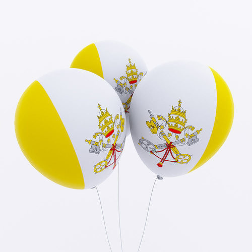 Vatican City country balloon 3d model  Low-poly 3D model