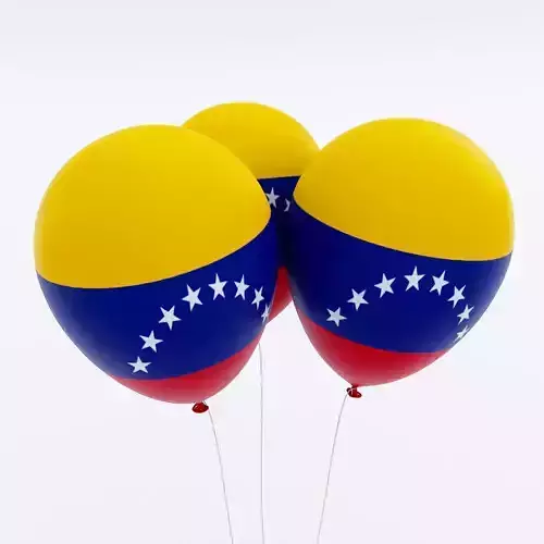 Venezuela country balloon low poly 3d model 