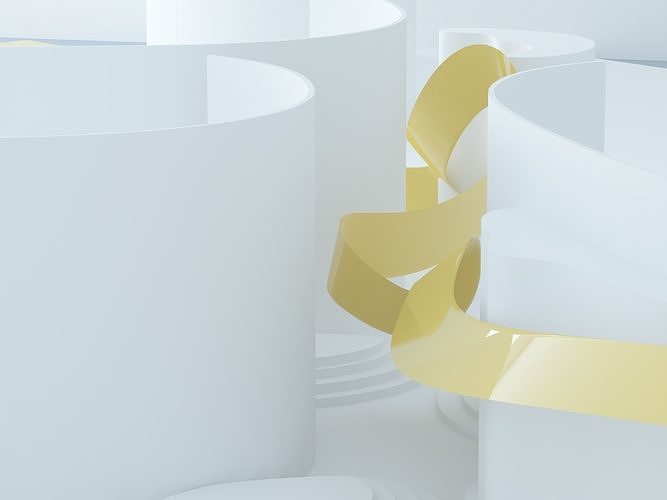 Abstract scene with strap 3D model