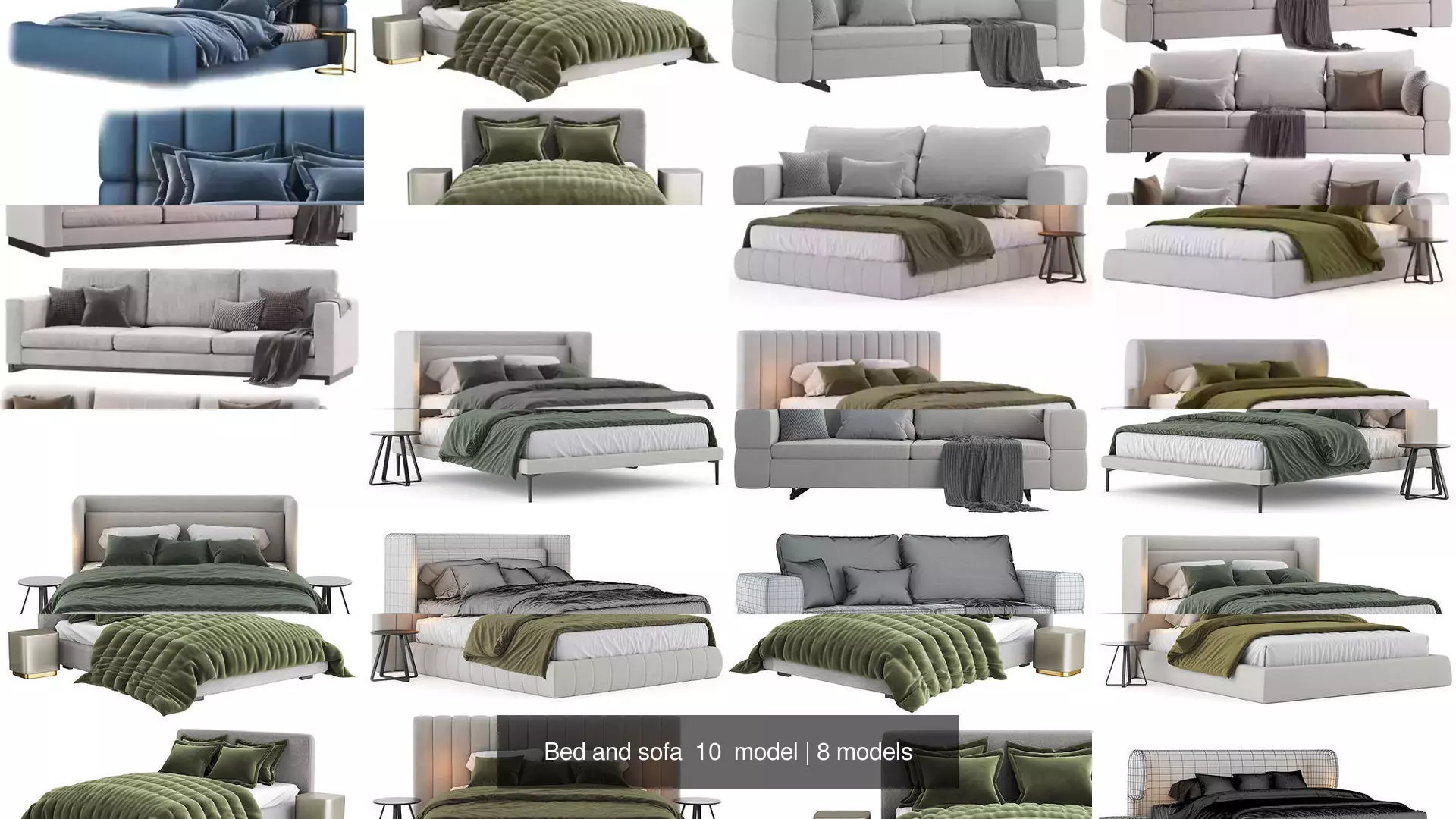 Bed and sofa  10  model 3D Model Collection_0