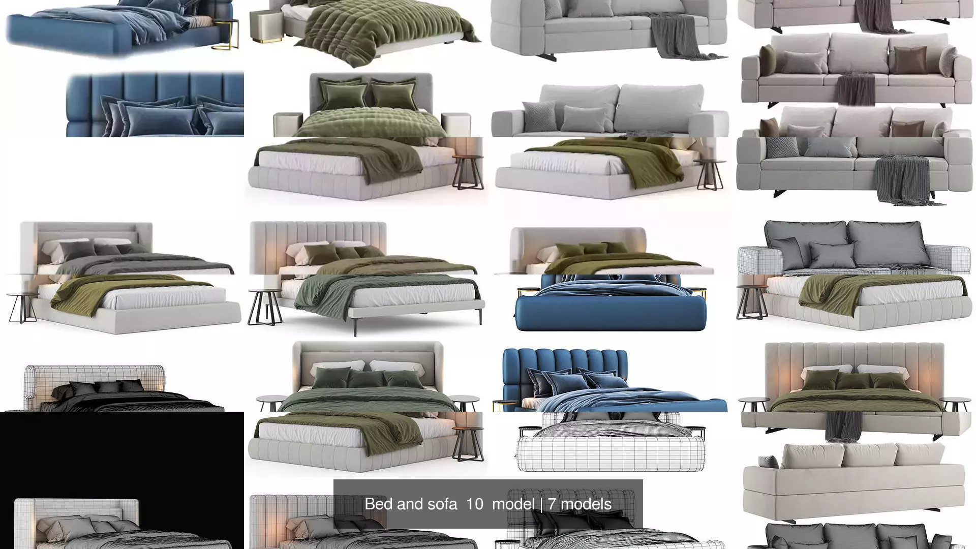 Bed and sofa  10  model 3D Model Collection_1