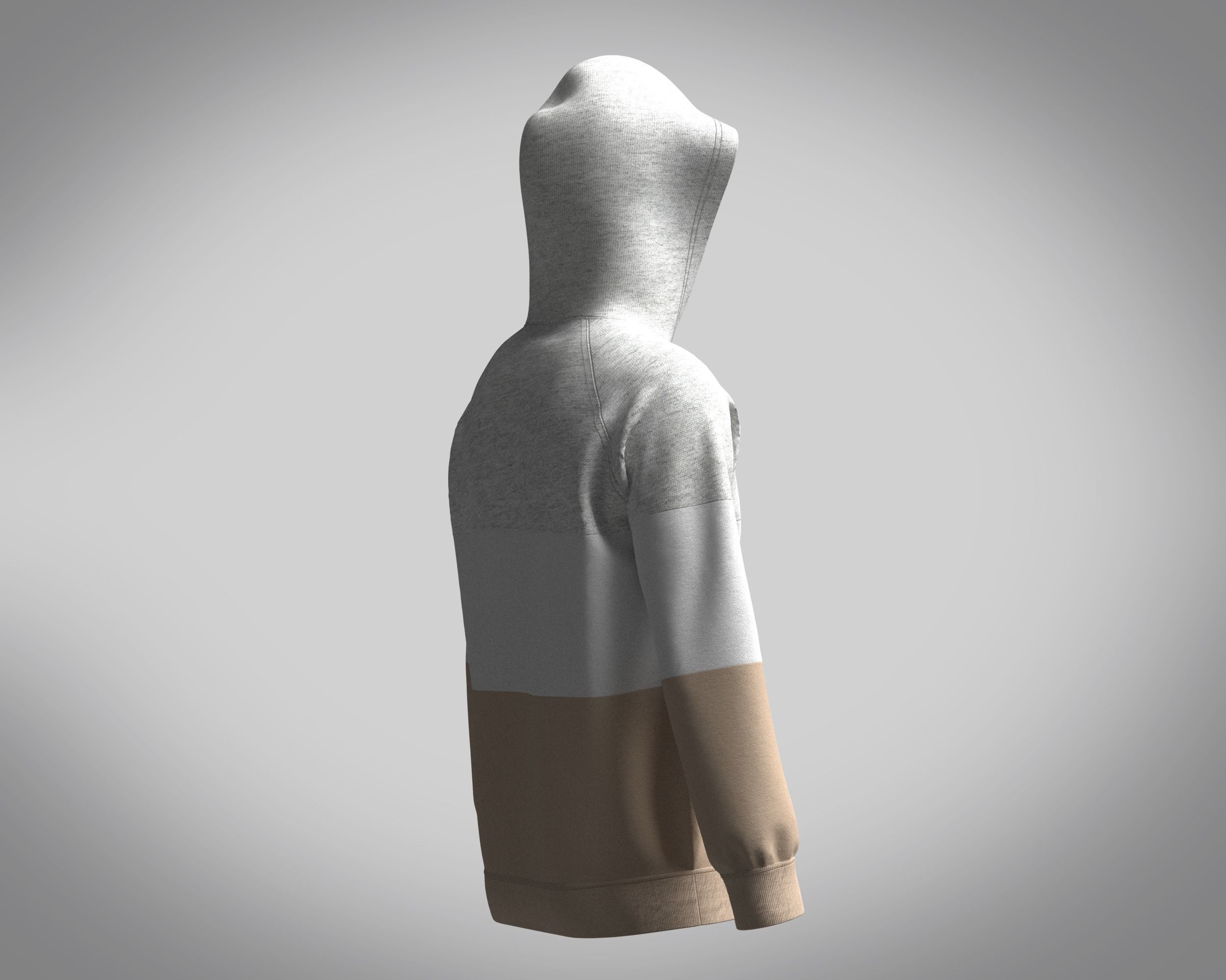 Hoodie-Melange hoodie 3D model_3