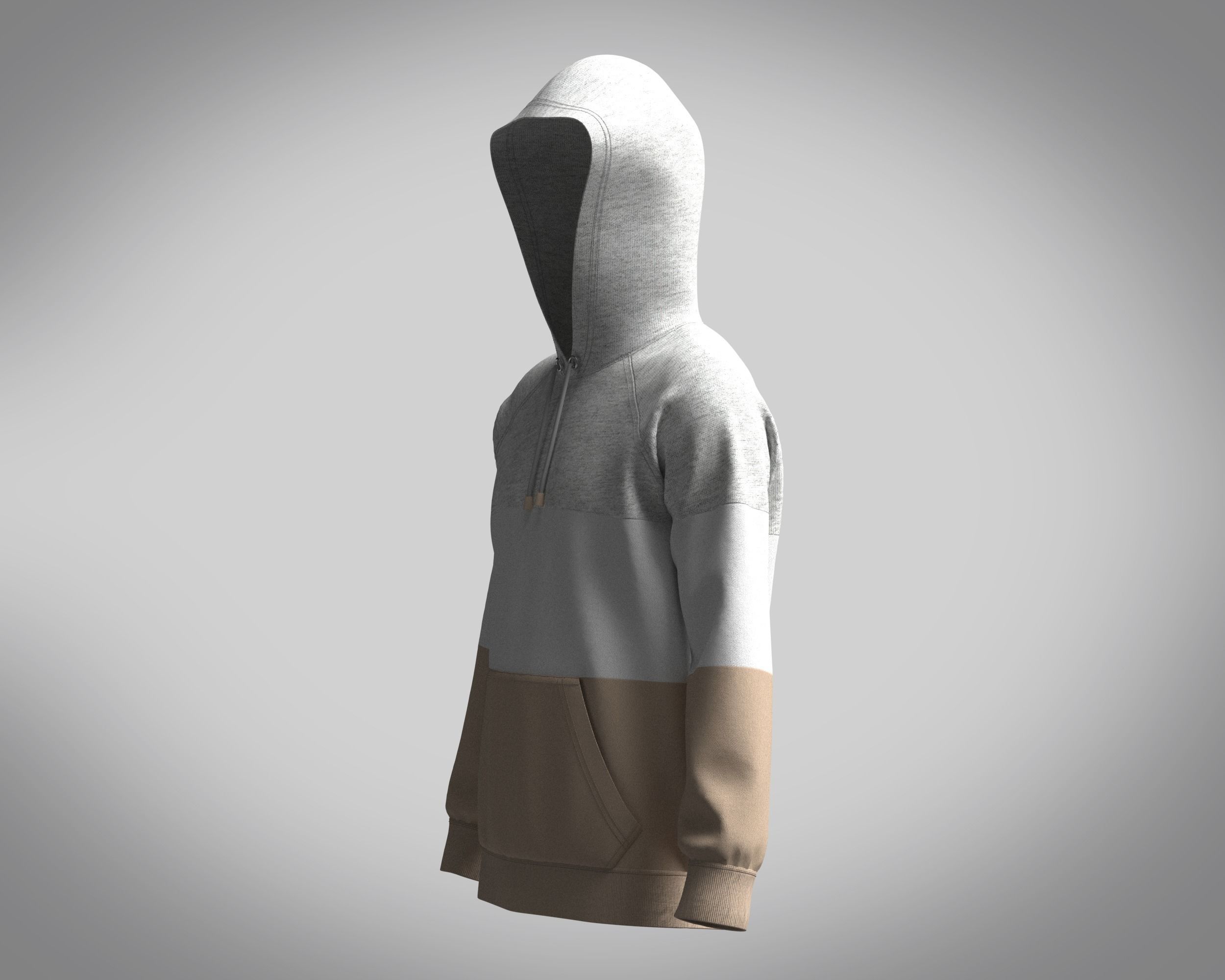 Hoodie-Melange hoodie 3D model_6